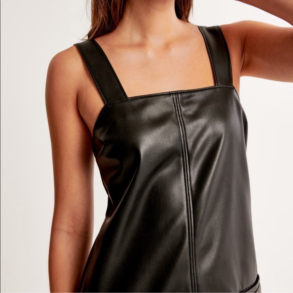Abercrombie & Fitch Leather Black Mini Dress